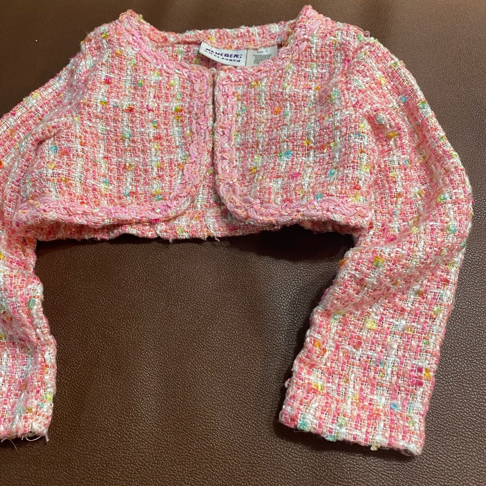 Chanel Pink Tweed Cropped Jacket